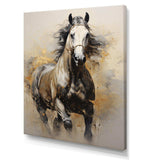 Beige Horse Golden Equestrian Pointillism - Animals Canvas Wall Art