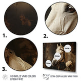 White Beige Horse Majestic Duality - Horse Large Canvas Wall Art