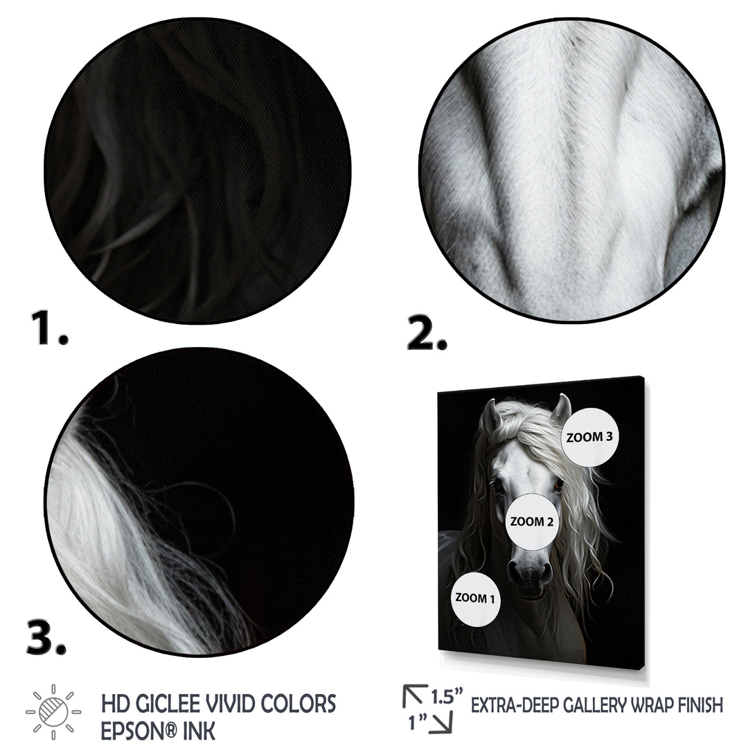 Grey Horse Majestic Monochrome - Horse Home Decor Art