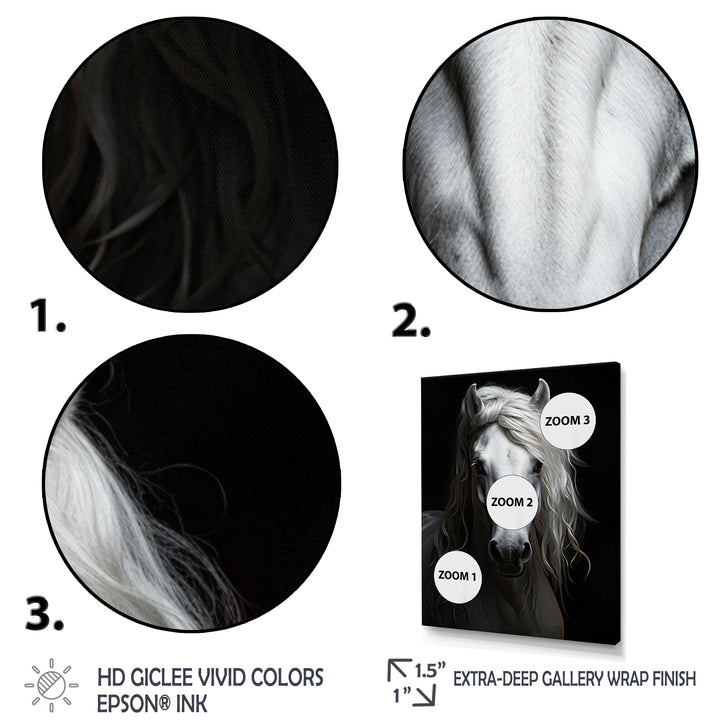 Grey Horse Majestic Monochrome - Horse Home Decor Art