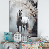 Grey Horse Mystical Encounter - Horse Canvas Wall Art