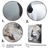 Grey Horse Mystical Encounter - Horse Canvas Wall Art
