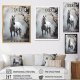 Grey Horse Mystical Encounter - Horse Canvas Wall Art