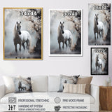 Grey Horse Mystical Encounter - Horse Canvas Wall Art