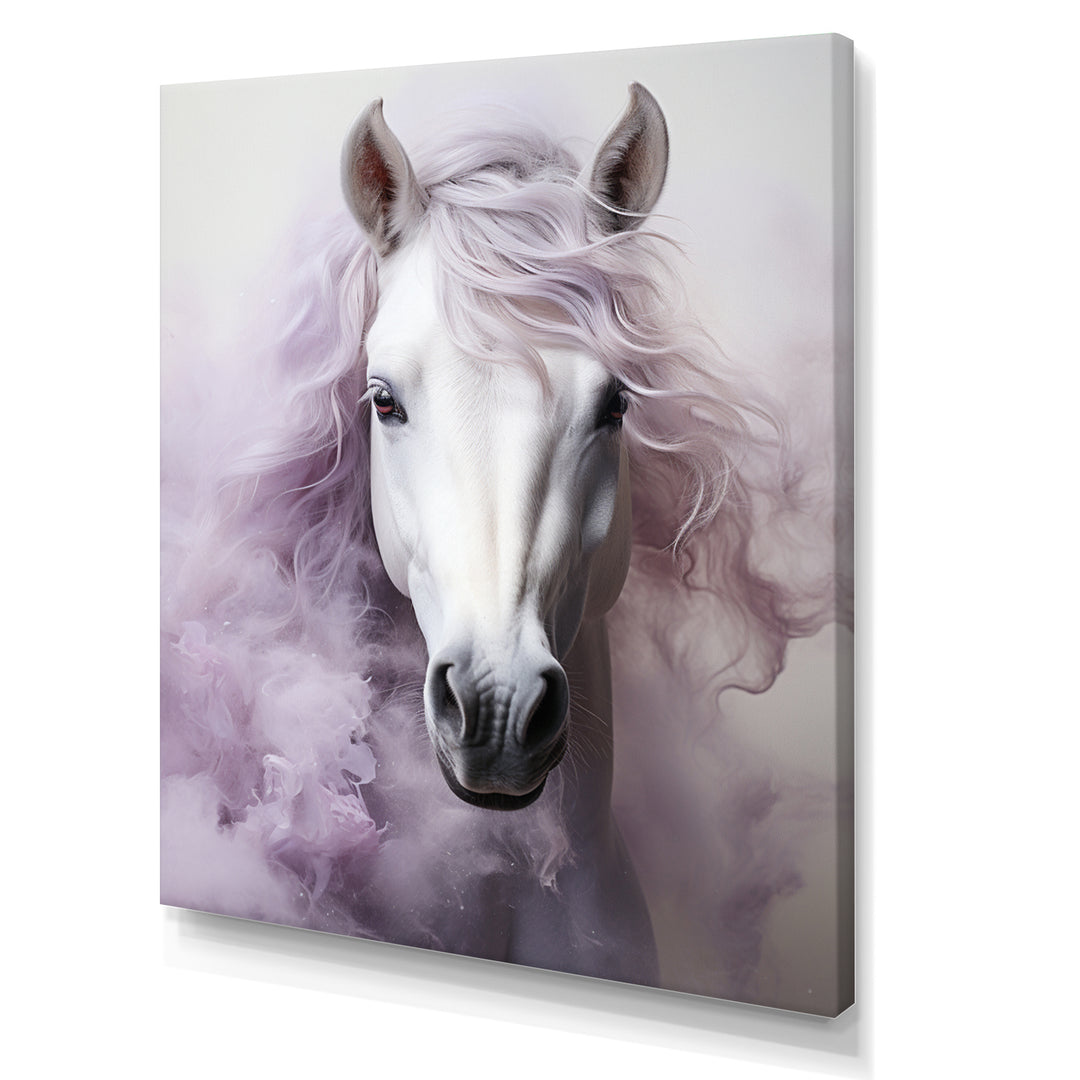 Pink White Horse Contours - Horse Wall Art Prints