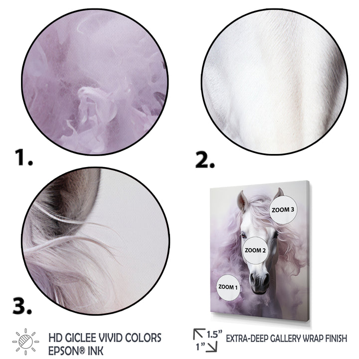 Pink White Horse Contours - Horse Wall Art Prints