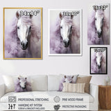 Pink White Horse Contours - Horse Wall Art Prints