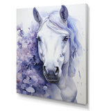 Purple White Horse Contours Pointillism - Horse Wall Art Prints