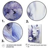 Purple White Horse Contours Pointillism - Horse Wall Art Prints