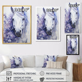 Purple White Horse Contours Pointillism - Horse Wall Art Prints