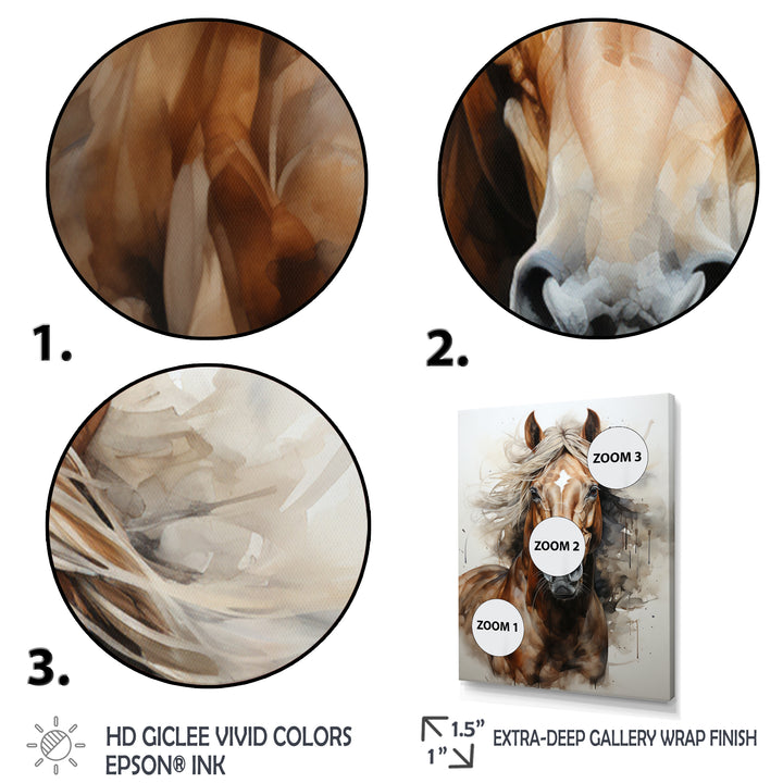 Brown Beige Horse Spirit Of Equus - Brown Horse Wall Art