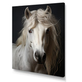 White Horse Subdued Tones - Horse Living Room Wall Art