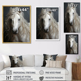 White Horse Subtle Whispers - Horse Canvas Wall Art