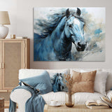 Blue Horse Vibrant Blue Equine I - Animals Canvas Wall Art