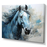 Blue Horse Vibrant Blue Equine I - Animals Canvas Wall Art