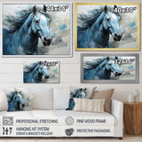 Blue Horse Vibrant Blue Equine I - Animals Canvas Wall Art