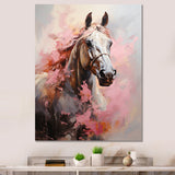 Pink White Horse Vibrant Pink Equine - Horse Wall Art Prints