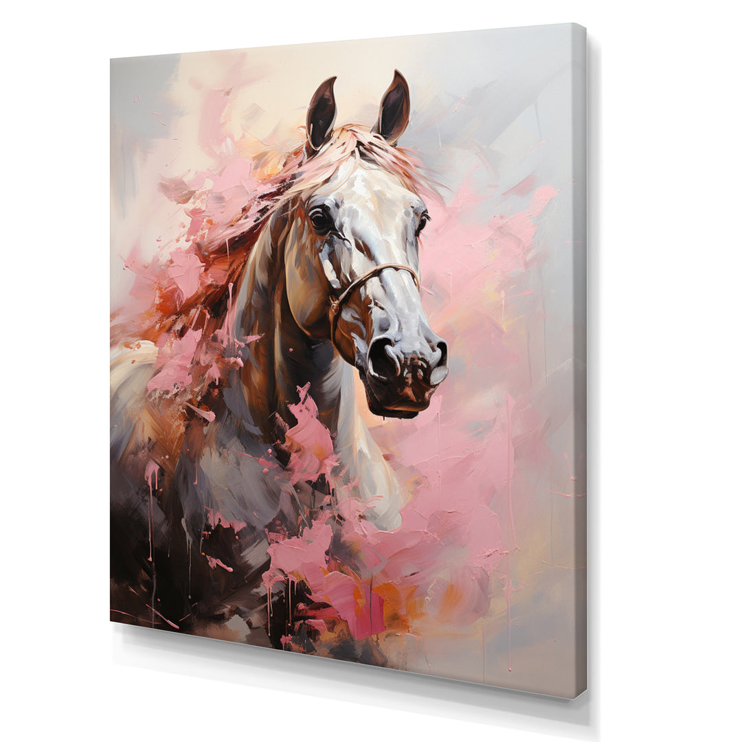 Pink White Horse Vibrant Pink Equine - Horse Wall Art Prints
