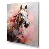 Pink White Horse Vibrant Pink Equine - Horse Wall Art Prints