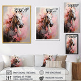Pink White Horse Vibrant Pink Equine - Horse Wall Art Prints