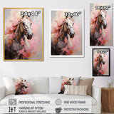 Pink White Horse Vibrant Pink Equine - Horse Wall Art Prints