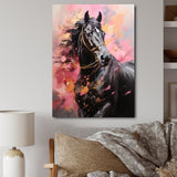 Pink Black Horse Vibrant Pink Equine - Pink Horse Wall Art