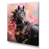 Pink Black Horse Vibrant Pink Equine - Pink Horse Wall Art