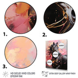 Pink Black Horse Vibrant Pink Equine - Pink Horse Wall Art