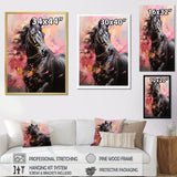Pink Black Horse Vibrant Pink Equine - Pink Horse Wall Art