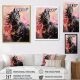 Pink Black Horse Vibrant Pink Equine - Pink Horse Wall Art