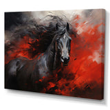 Red Black Horse Vibrant Red Equine I - Animals Canvas Wall Art