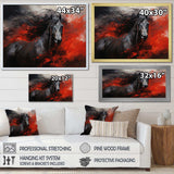 Red Black Horse Vibrant Red Equine I - Animals Canvas Wall Art