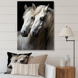 White Horse Whispering Whinnies - Horse Large Canvas Wall Art