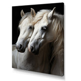 White Horse Whispering Whinnies - Horse Large Canvas Wall Art