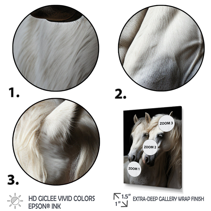 White Horse Whispering Whinnies - Horse Large Canvas Wall Art