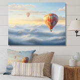 Orange Hot Air Ballon Horizon I - Hot Air Balloon Canvas Wall Art