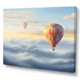 Orange Hot Air Ballon Horizon I - Hot Air Balloon Canvas Wall Art