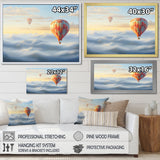 Orange Hot Air Ballon Horizon I - Hot Air Balloon Canvas Wall Art