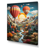 Orange Hot Air Ballon Collage I - Hot Air Balloon Canvas Wall Art