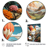 Orange Hot Air Ballon Collage I - Hot Air Balloon Canvas Wall Art