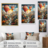 Orange Hot Air Ballon Collage I - Hot Air Balloon Canvas Wall Art