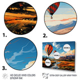 Orange Hot Air Ballon Bold Landscape I - Hot Air Balloon Canvas Wall Art