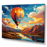 Orange Hot Air Ballon Bold - Hot Air Balloon Canvas Wall Art