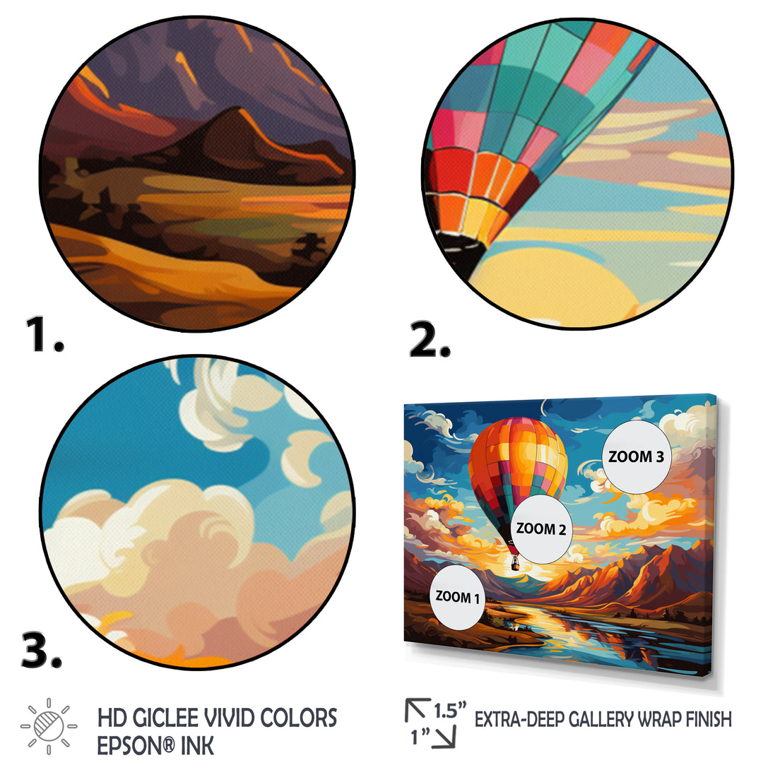 Orange Hot Air Ballon Bold - Hot Air Balloon Canvas Wall Art