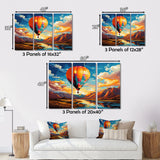 Orange Hot Air Ballon Bold - Hot Air Balloon Canvas Wall Art