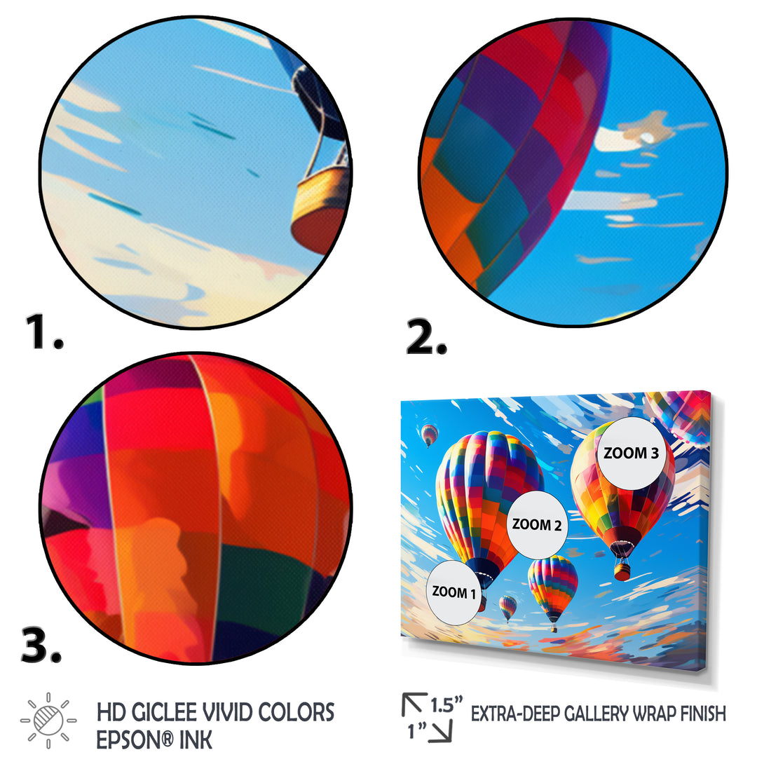 Colorful Hot Air Ballon Chromatic - Hot Air Balloon Canvas Wall Art