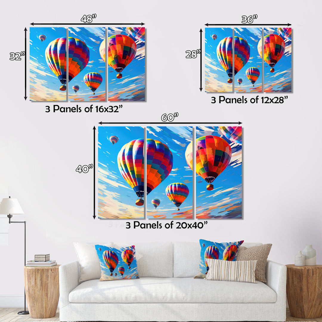 Colorful Hot Air Ballon Chromatic - Hot Air Balloon Canvas Wall Art