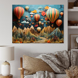 Colorful Hot Air Ballon Collage - Hot Air Balloon Canvas Wall Art