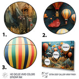 Colorful Hot Air Ballon Collage - Hot Air Balloon Canvas Wall Art