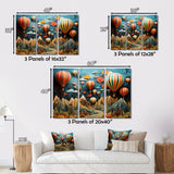 Colorful Hot Air Ballon Collage - Hot Air Balloon Canvas Wall Art
